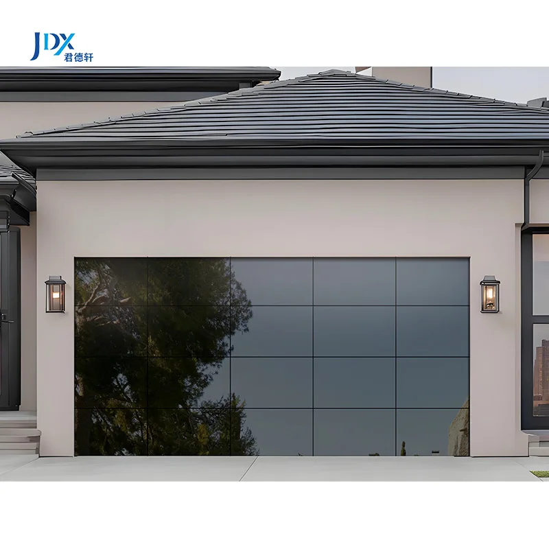 Automatic Aluminum Garage Door Glass Frameless 8X8 Glass Garage Doors Insulated 16 X 7