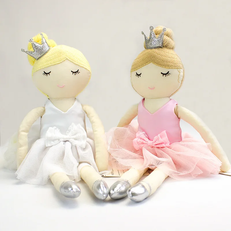 sublimation 35cm size linen fabric baby Fairy doll princess dressing up toy with crown baby birthday gift