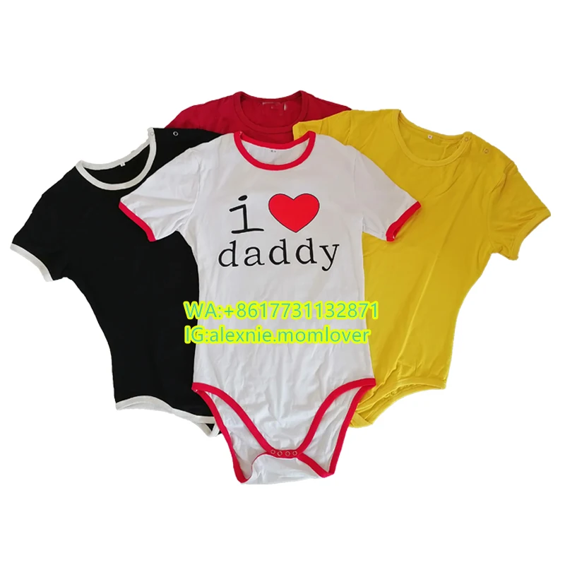 Short sleeves custom onesie ddlg adult baby onesie snap crotch adult romper onesie pajamas for adult