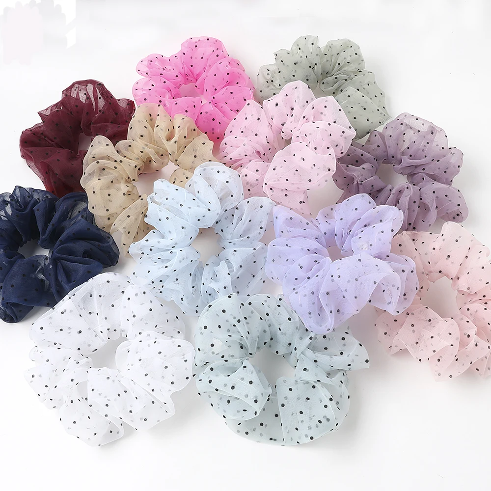 New Fashion Summer Elastic hair band Girls hair tie Cute organza scrunchies for 2021 Women hair accessories hairband ties