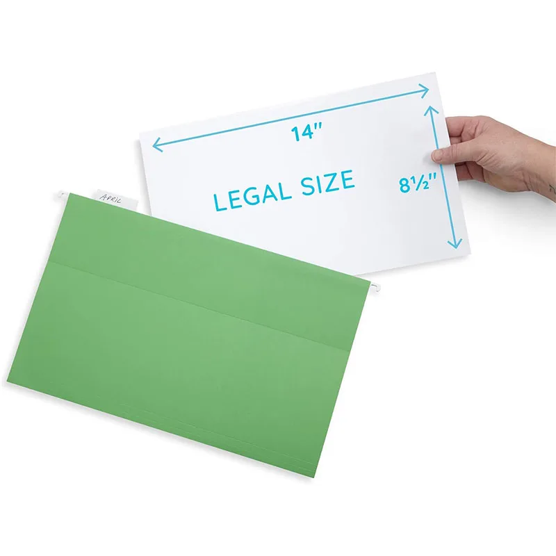 Assorted Colors Reinforced Hang Folders Legal Size Hanging File Folder for Color Coded File Organization