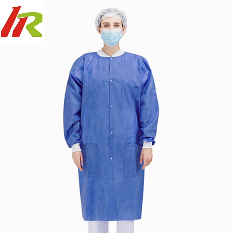 Wholesale Cheaper Customized Pockets Latex Free Individual Package Adult Disposable Lab Coat White Lab Jackets