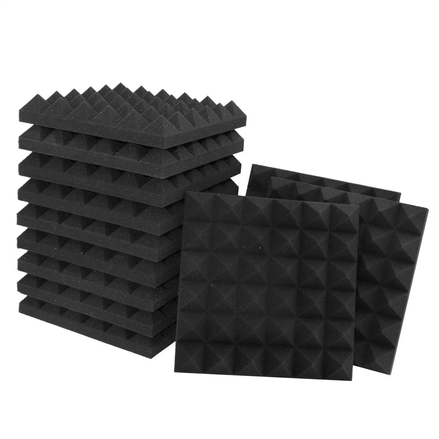 2 Inches Pyramid Acoustic Foam Wall Panels Sound Proof Foam Panels High Density Acoustic Sound Panels Studio Foam for Wall