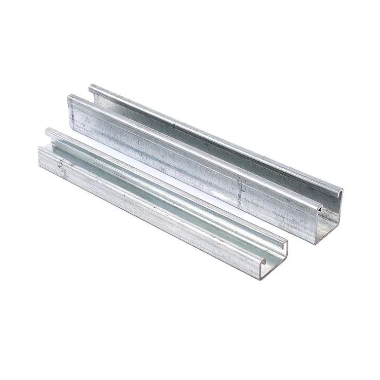 Factory Supply Pre-galvanized Steel aluminium Half Slot Strut Channel rail steel c channel profile