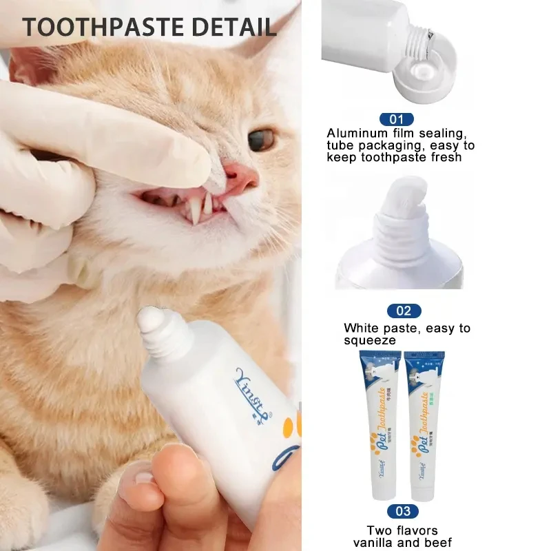 Qbellpet Factory Low Price Manufacturers Selling 70g Vanilla/Beef Flavors Pet Cat Dog Toothpaste