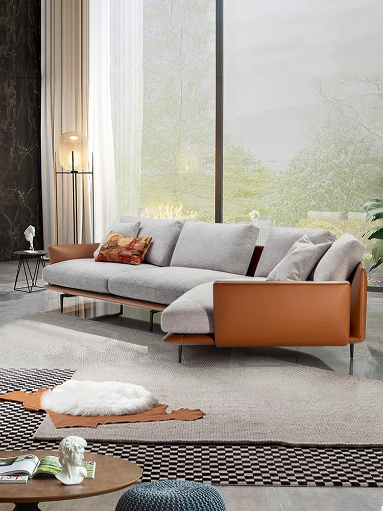 Luxury leather 2 3 seater sectional corner couch sofa set furniture  living room convertible sofa