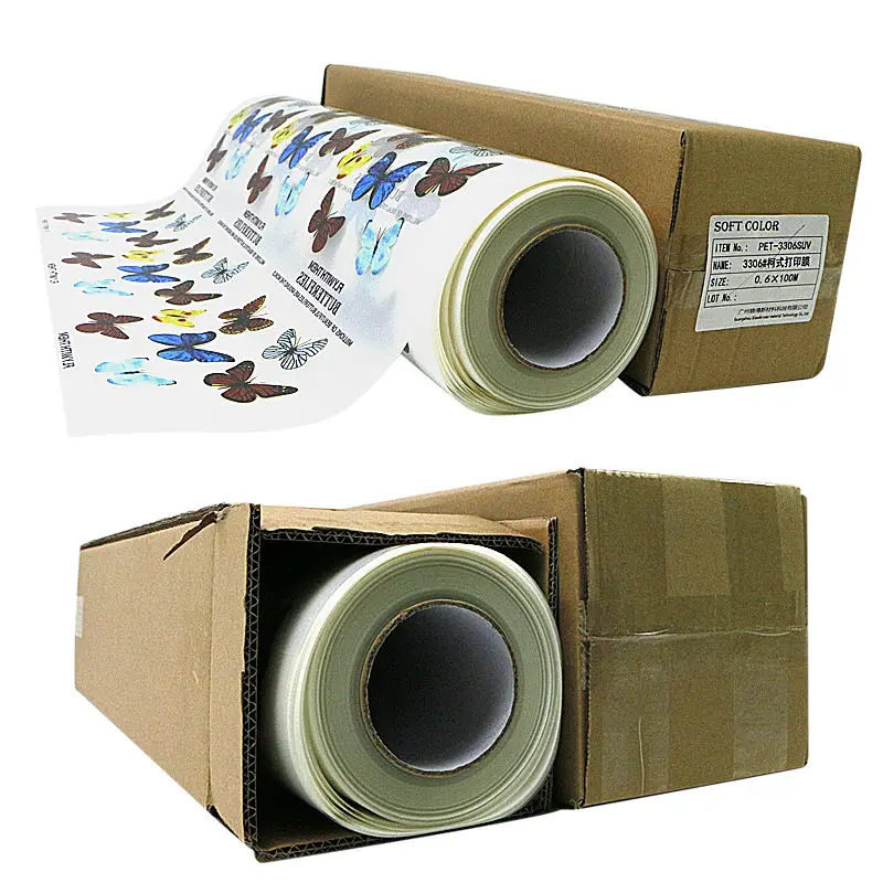 Professional custom transfer film roll digital inkjet printing 75 micron 30cm 60cm x100m PET clear film transfer DTF pet film
