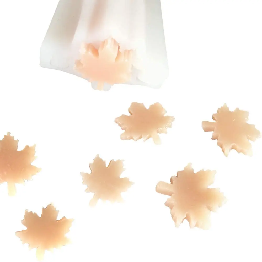 Maple Leave Tube Column Silicone Soap Candle Mold Embed Soap Making Supplies Silicone Mold for Soap