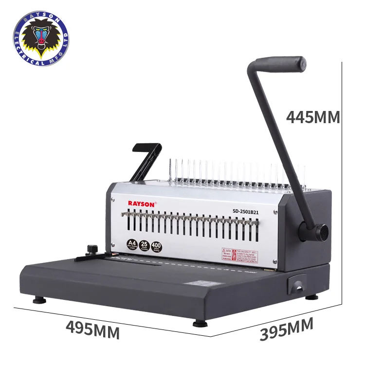 Customizable Comb Binder Puncher SD-2501B21 Plastic Rubber Ring Office Manual Paper Punching Binding Machine