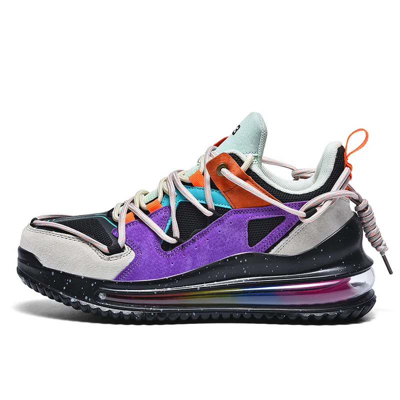 
Wholesale 2021 Korean fashion shoes wear resistant full hand rainbow air cushion fashion leisure sports shoes 