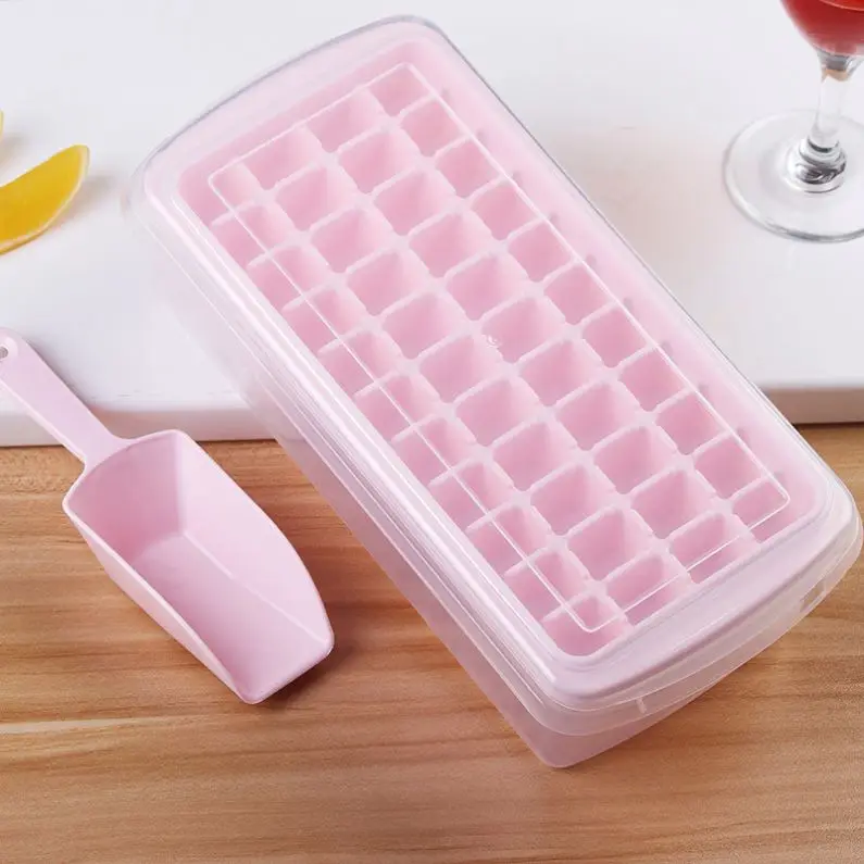 44 compartments lid with ice shovel grid household refrigerator storage ice cube mold large ice trays