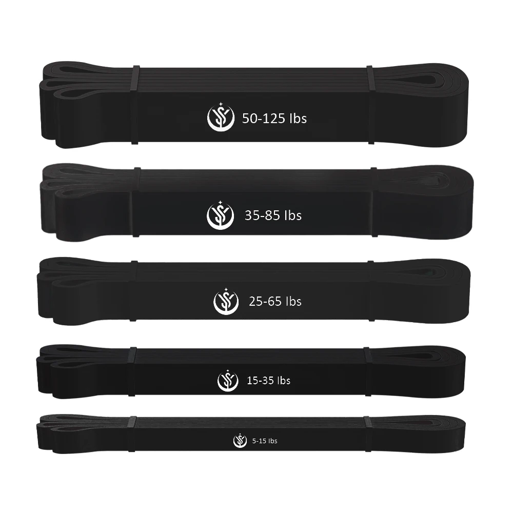 Custom Logo 2080 Long Fitness Loop Latex Material Exercise Stretch Resistance Bands Set Power Pull Band for Workout