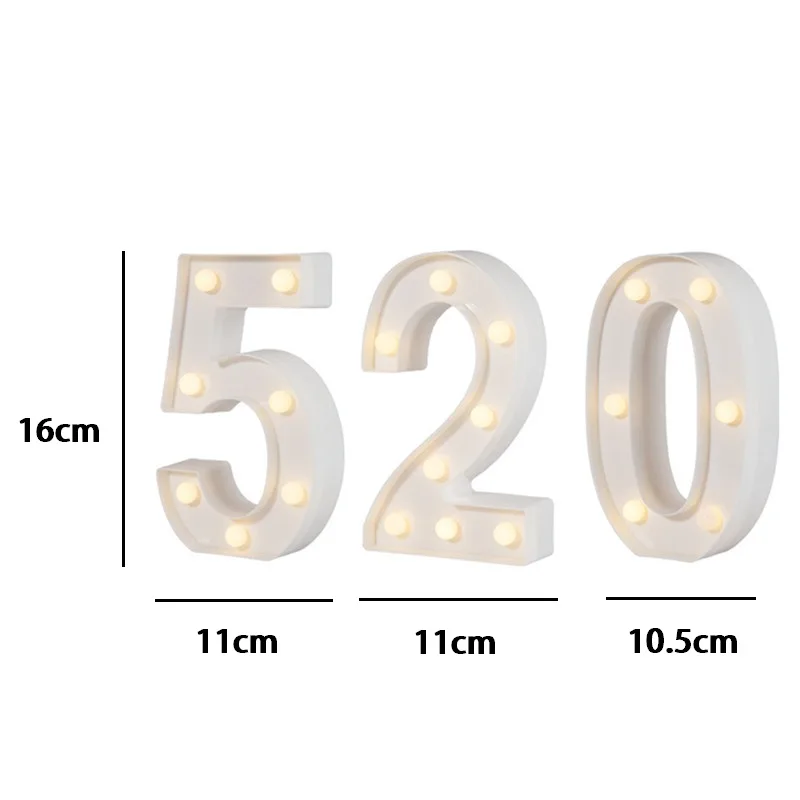 Decorative Letters Alphabet Letter LED Lights Luminous Number Lamp Decoration Battery Night Light Party Baby Bedroom Decoration