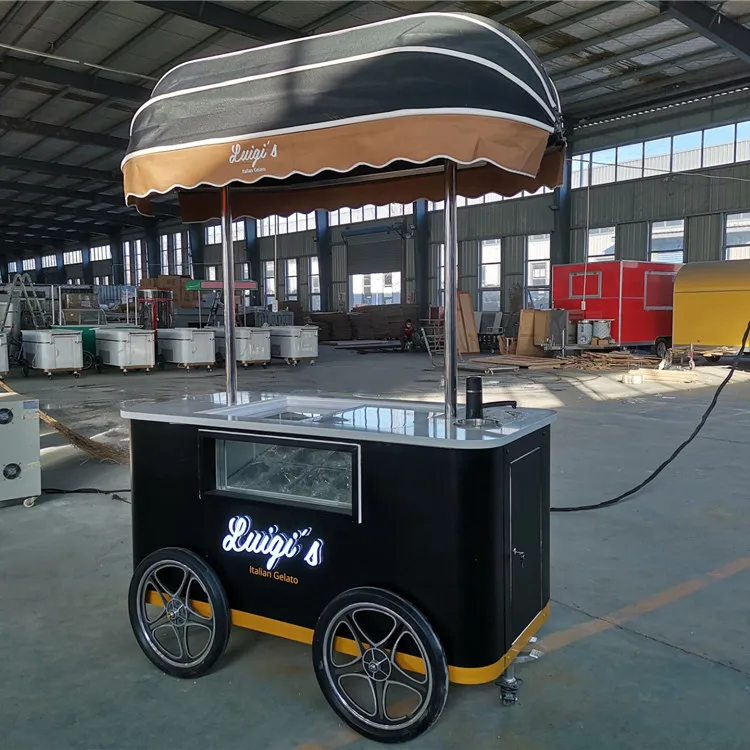 best selling ice cream trolley/freezer ice cream carts/mobile ice cream making cart