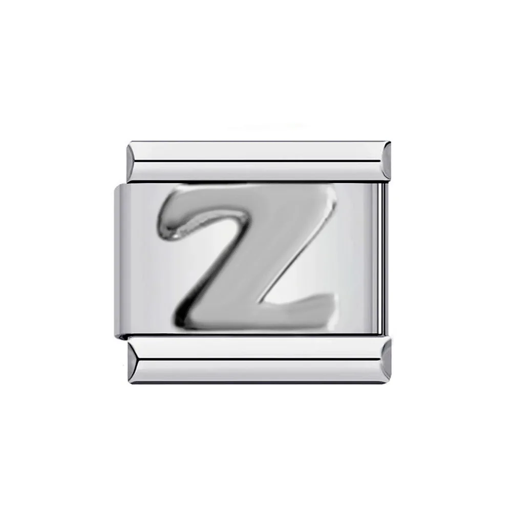 Хит продаж A-Z из нержавеющей стали итальянские шармы 26 букв алфавита серебряный цвет итальянский браслет подвески