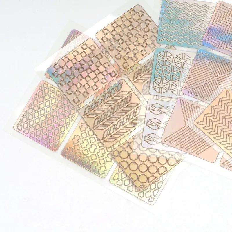 12/24 Pcs Laser Cutout Nail Stickers DIY Nail Art Stickers UV Gel Nail Sticker Decorations for Stamp Art Beauty For Women