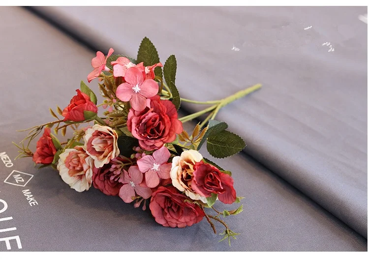 
Indoor Home Decoration Outdoor Plant Wedding Centerpieces Gorgeous Bloom Clusters Stems Silk Artificial peony Flowers Bouquets 