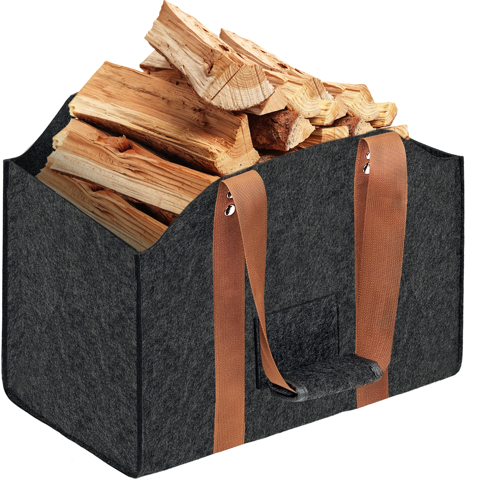 Durable High Quality Felt Bag for Groceries Wood Basket Transport Bags for Newspapers Shopping Bag