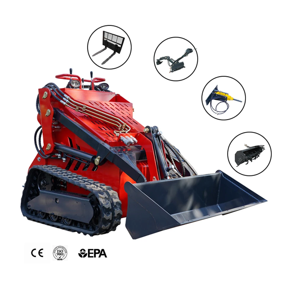Fast delivery Chinese factory price Mini Skid Steer Loader With Attachment 300 kg Front Loader  multifunction mini loader