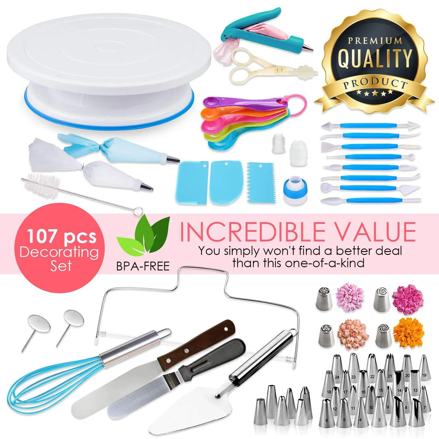 
207 pcs Lot Pastry Bag Piping Bag Tips Icing Piping Nozzles Cake Decorating Tools Confeitaria Patisserie Decoration 