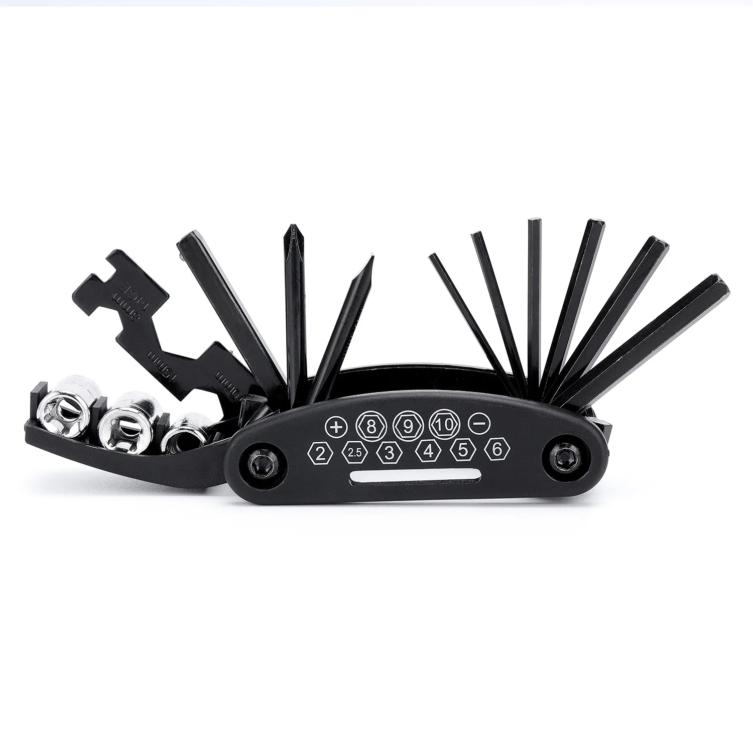 Bike Repair Tool - 16 in 1 Multifunction Bicycle Mechanic Repair Tool Kit Bicycle Fixie Cycling Repair Tools Set Black