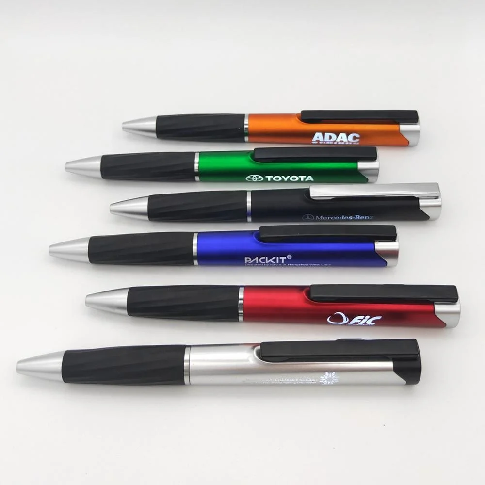 Custom Promotional LED light AD Ball pen with laser Glow logo