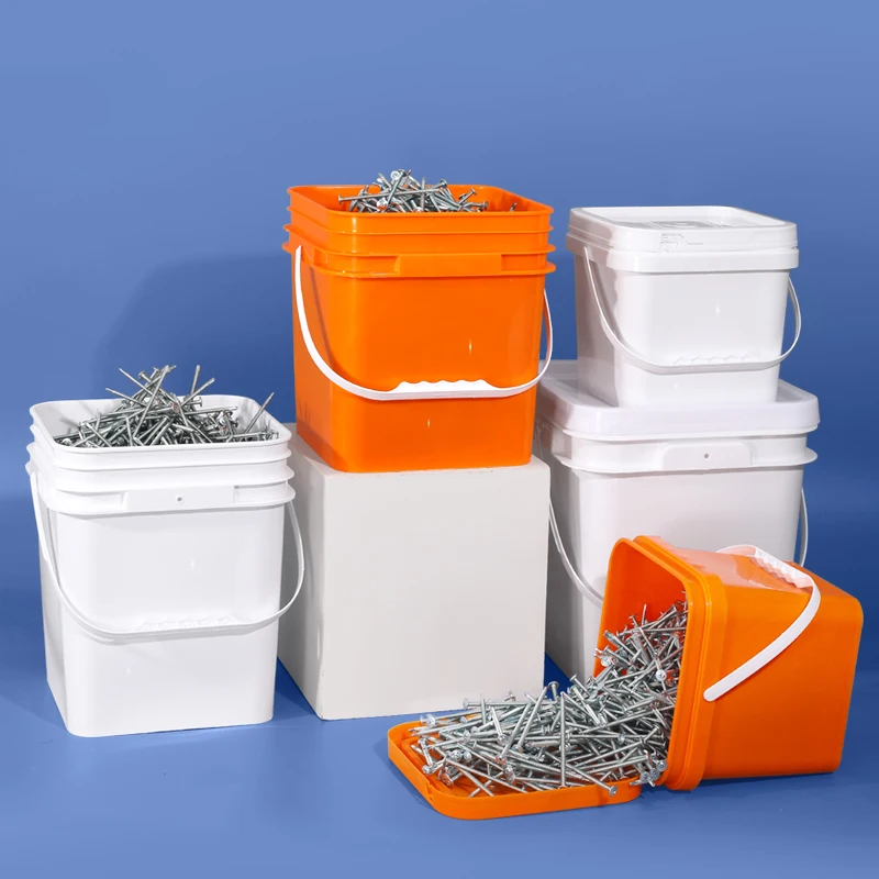 Manufactures Bucket Plastic With Lid Empty Square Hardware Parts Storage Container
