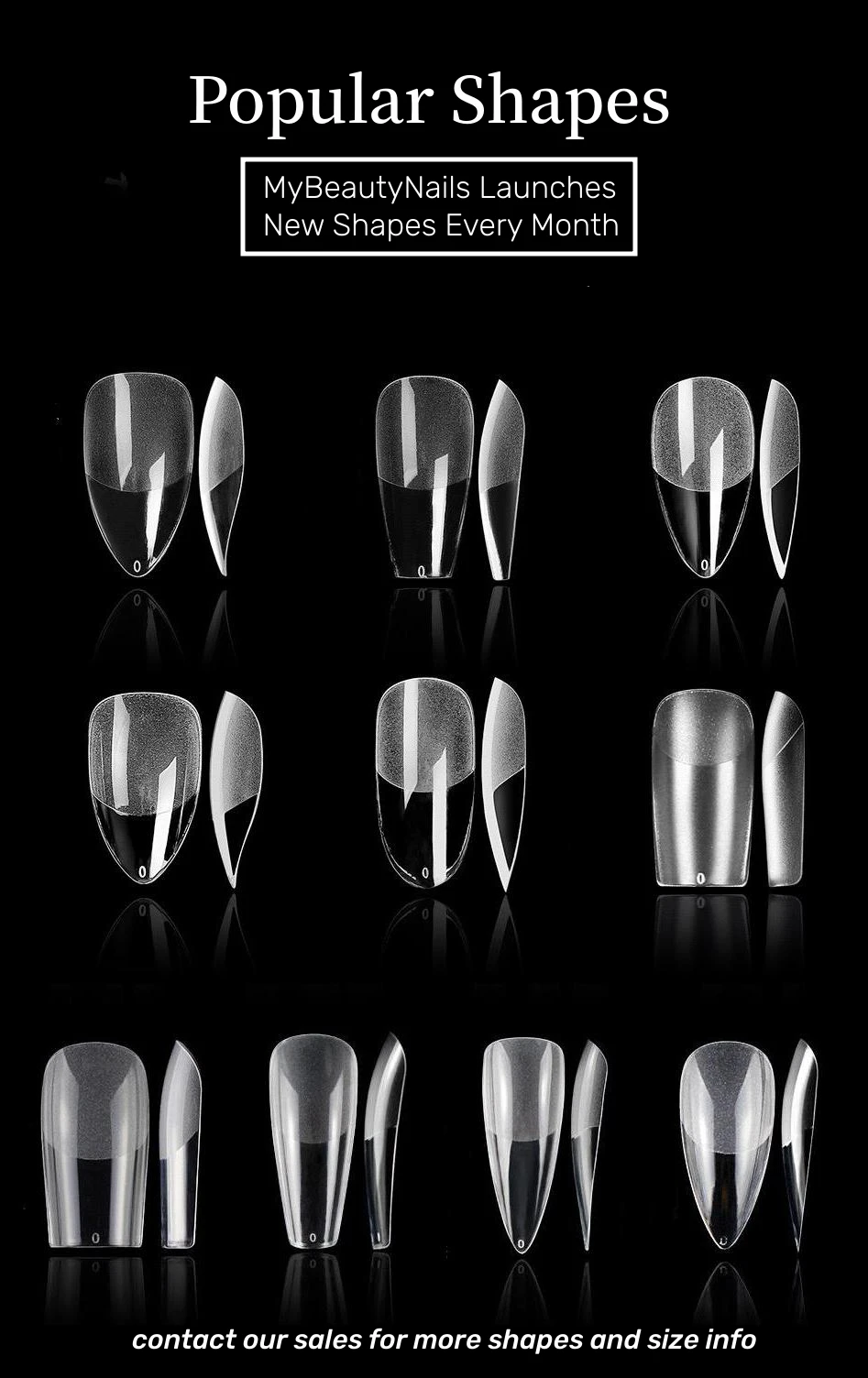 Mybeautynails, готовые к отправке, Подарочная коробка, Упаковочная система для наращивания гелевых наконечников, полное покрытие, набор для пальцев, Размер 12