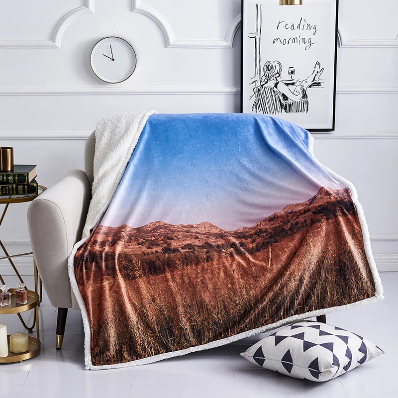 Flannel Fleece Throw Blankets  Double Layer Super Soft Fluffy Warm3D printed customized design Bed Throws for Sofa Blanket