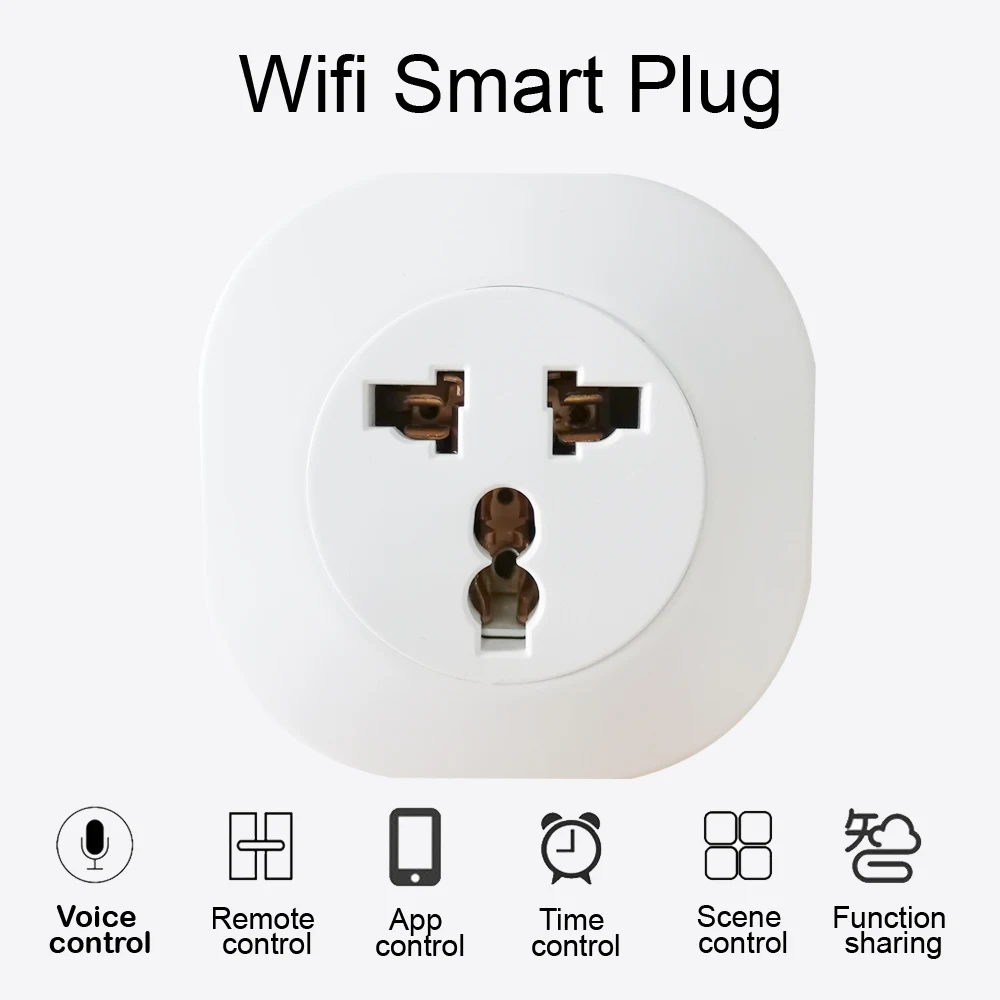 US UK EU Standard Modern Electrical Smart Home Wifi Control Plug Wall Socket Switch