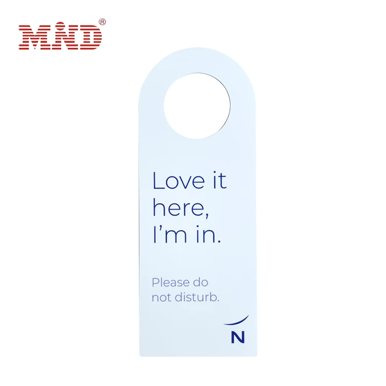 Both side full color printing  custom decorative die cut PVC hotel door hanger do not disturb card