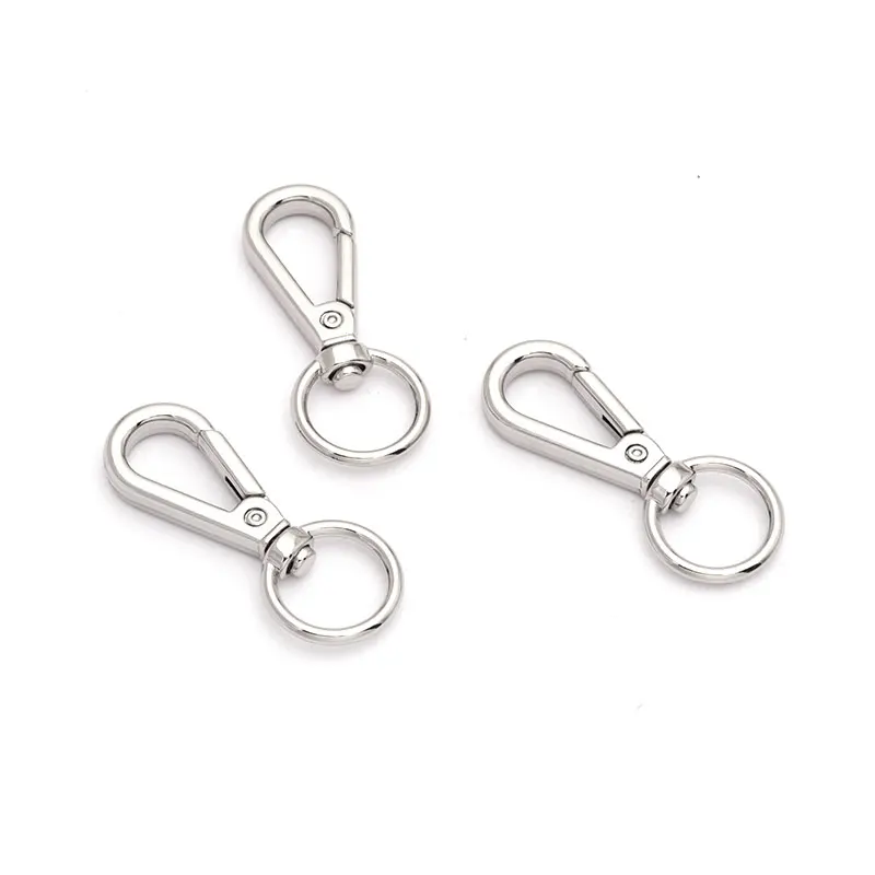 Wholesale Silver Metal Swivel Snap Hook with Round Key Ring for Bags and Keychains