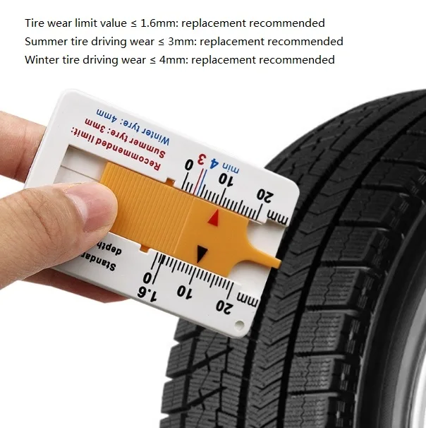 Vernier depth caliper, tire pattern depth gauge, tire pattern depth gauge  portable plastic tire pattern depth gauge 0-20MM