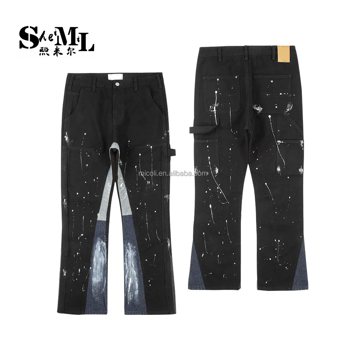 OEM 2022 Fall Fashion Ladies Casual Wide Baggy Streetwear Print Denim  Jeans For Women