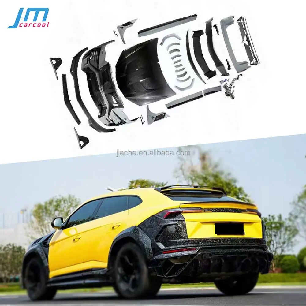 For Lamborghini URUS Forged Carbon FRP Engine Hood Front Bumper Lip Rear Diffuser Side Skirt Rear Spoiler Wheel Arch Body Kits