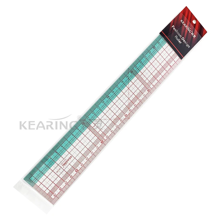 Kearing Colorful Transparent Flexible Plastic Pattern Grading Ruler for Sewing 30cm Metric Pocket Size Lightweight Durable#8030B