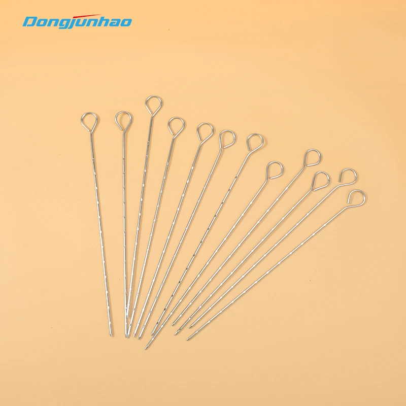 
Chinese factory direct sale reusable barbecue sticks rotating sticks 12pcs metal BBQ skewers 
