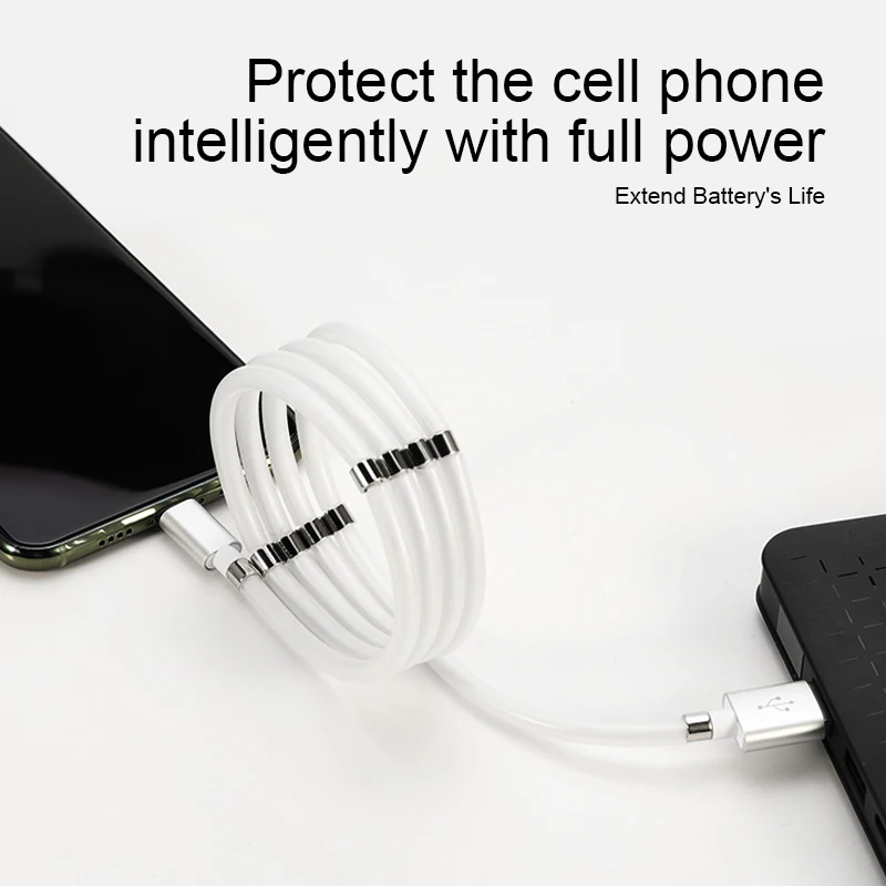 
Cables USB Light LED Micro Magnetic Self Winding Organizing Charging Cable Type c Fast Cable 