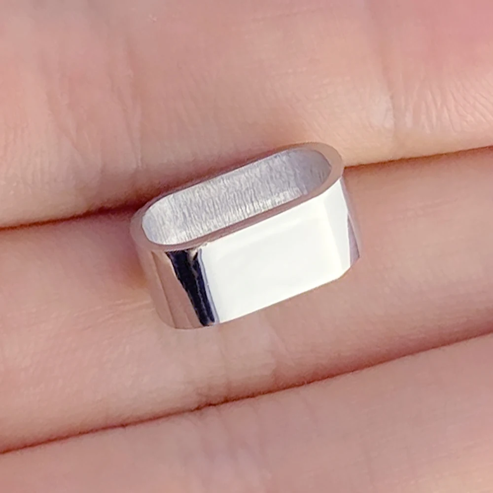 Wholesale Plating Rectangle Custom Logo Metal Stainless Steel Beads For Leather Bracelet