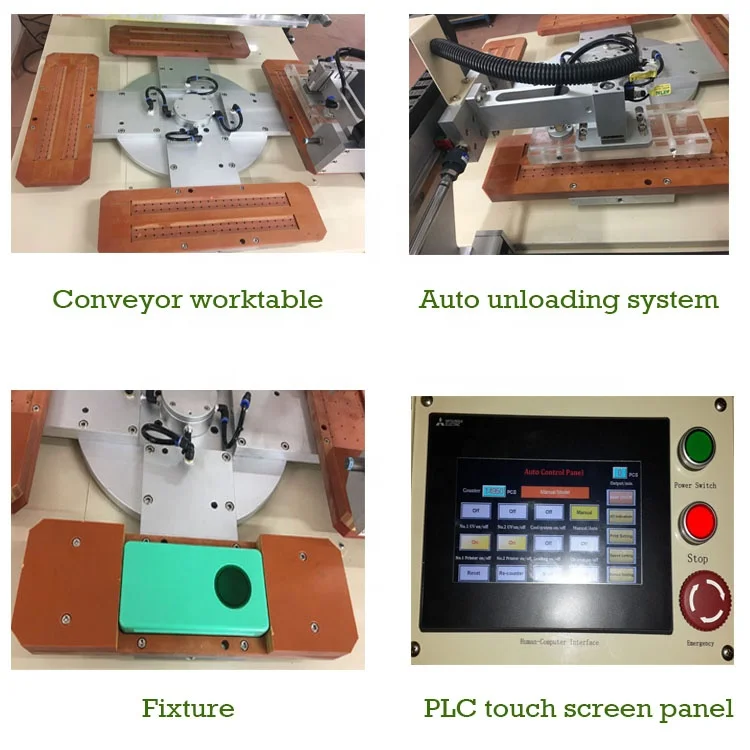 Mini automatic single color flat vertical eyeglass pencil case ruler screen printer print machine