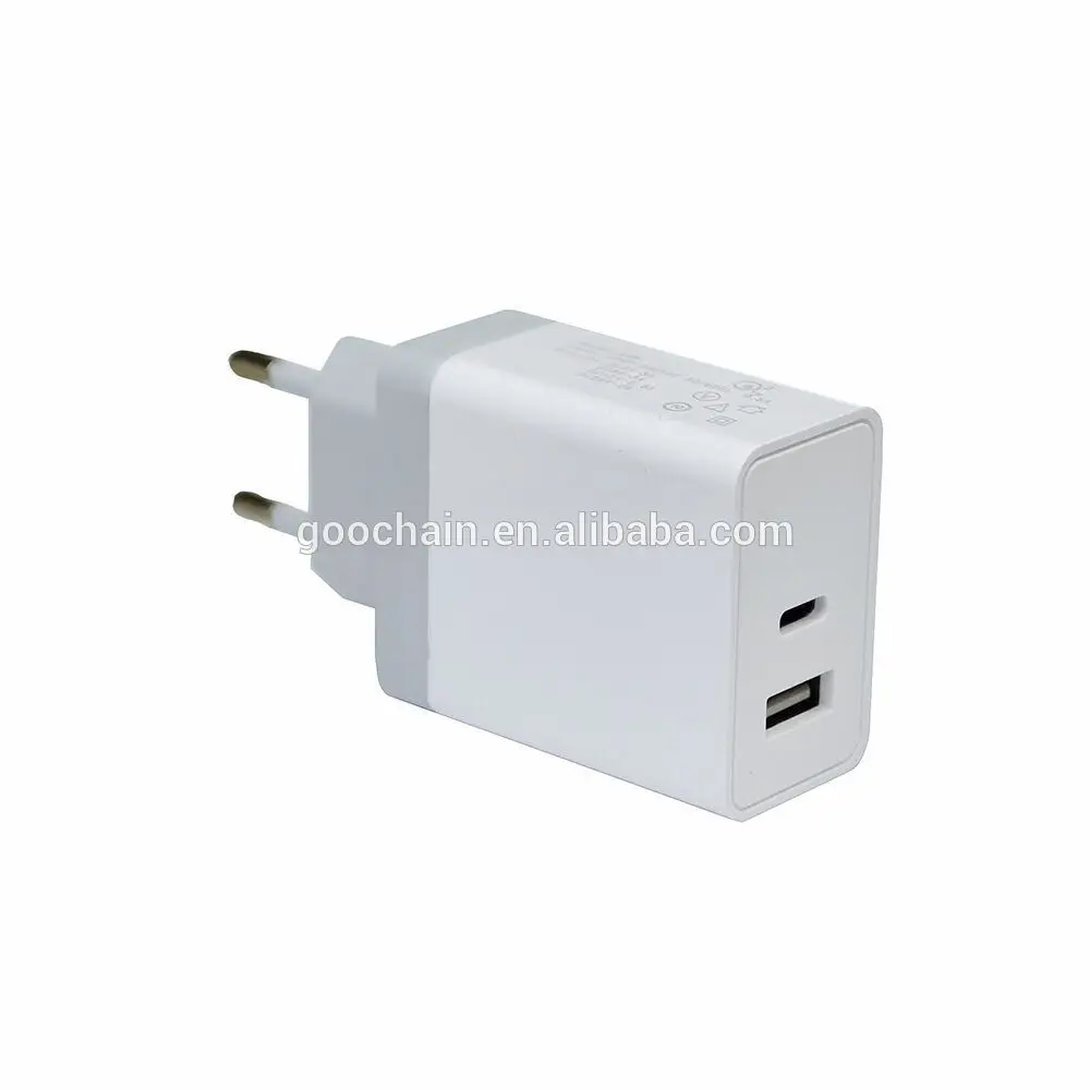 
Portable Dual Port Charger 30W PD Charger USB Type C Fast Charging Adapter 
