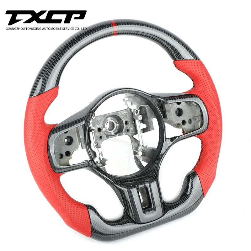 for EVO X Flat Bottom Matte Carbon Fiber Steering Wheel Fit for Mitsubishi Lancer 2008-2015