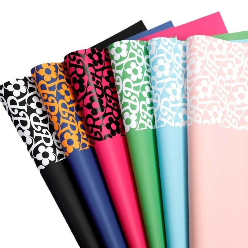 Factory wholesale waterproof Korean flower wrapping paper feather paper wrapping flowers gifts Christmas plastic film