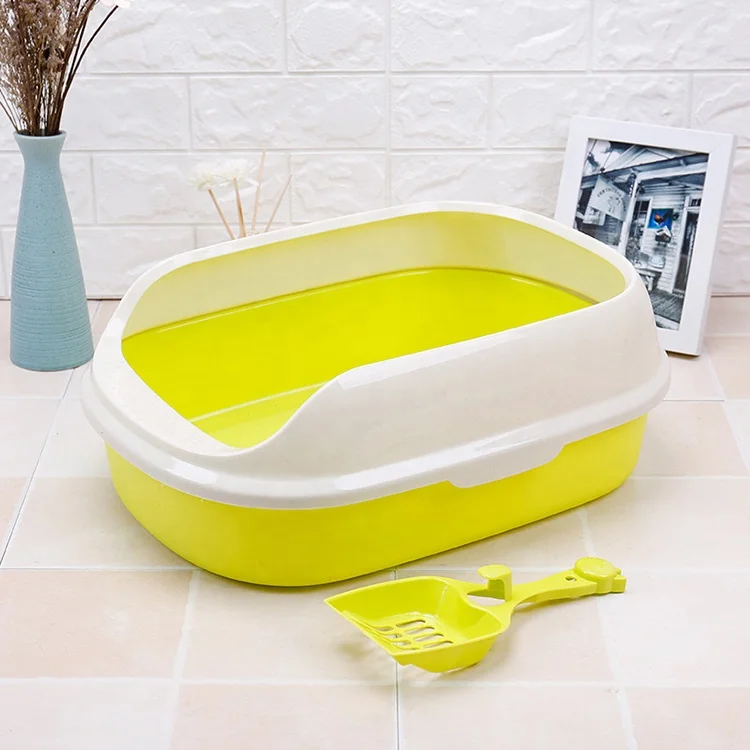 Eco-Friendly Self Cleaning Pet Cat Toilet Box Large Plastic Cat Litter Box Pan With Scoop
