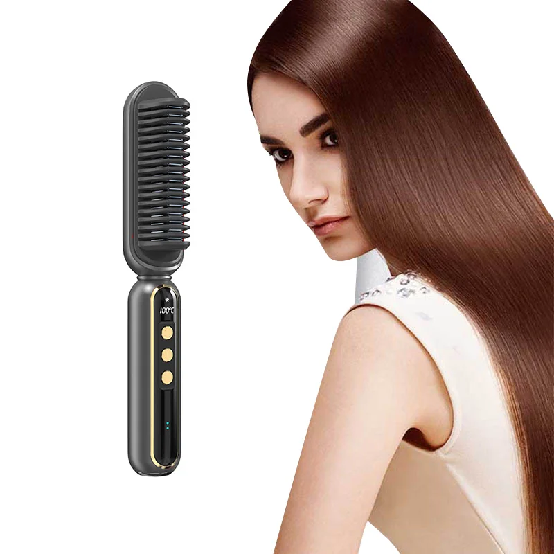 china wholesale straightener hair brush best usb wireless electric hair straightener brush