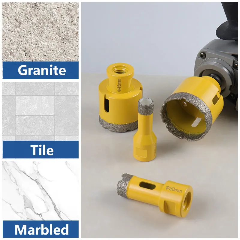 Vacuum Brazed M14 Diamond Tools Cutting Bit Tile Hole Saw Diamond Core Drill Bit Set