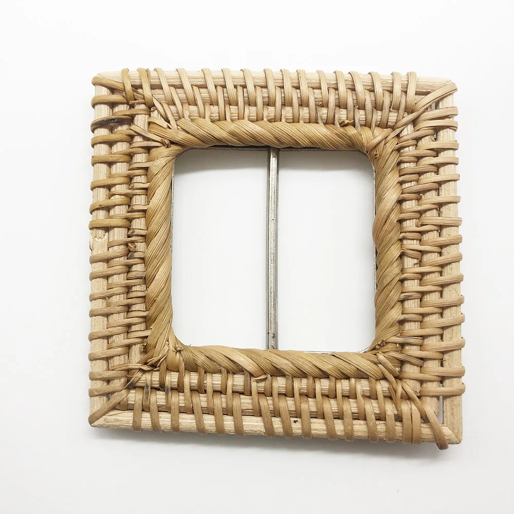 9CM Big square Rattan Buckle With 5cm Inner Size Silver Zinc Alloy Metal Buckles For Women Belts
