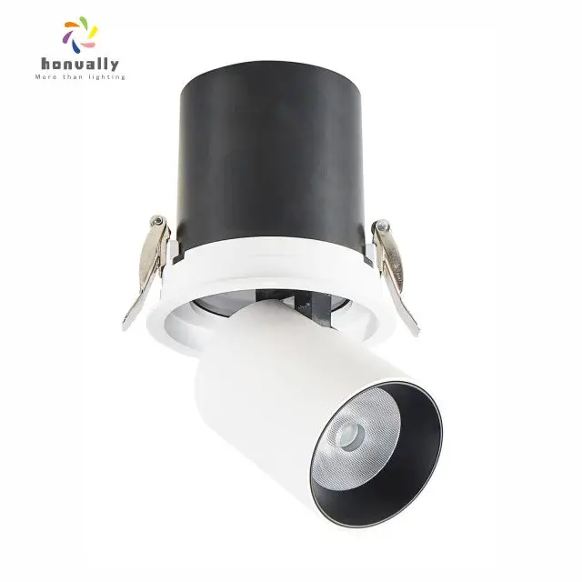 White Recessed Adjustable LED Downlight 12W stretching spot lighting round stretch downlight