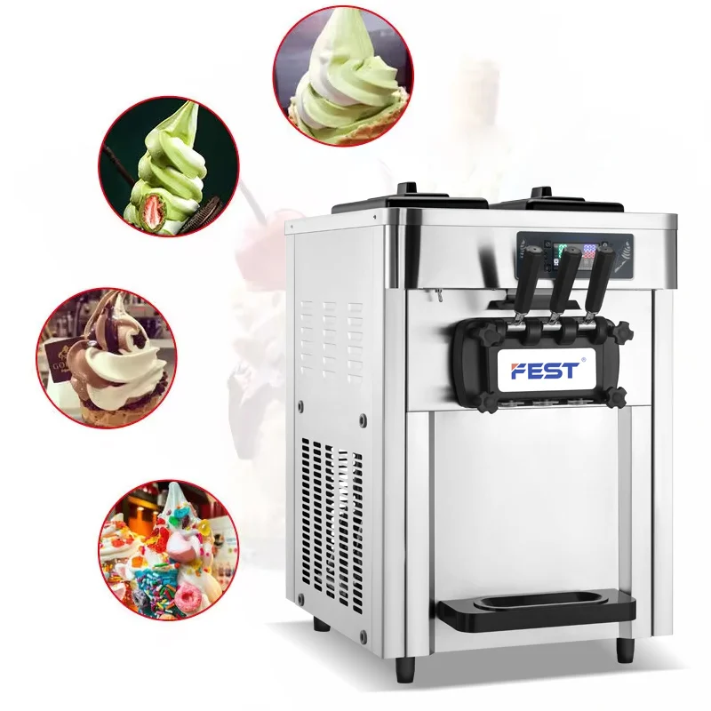 automatic ice cream making machine with pre-cooling system air pump soft icecream machine