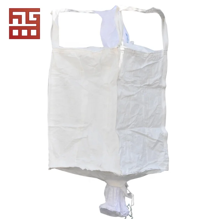 1000 kg 1 ton tonne fibc big jumbo bag with top and bottoms spout louder for packing